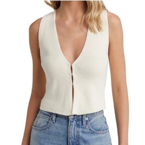 Reformation Myrtle Cotton Sweater Vest